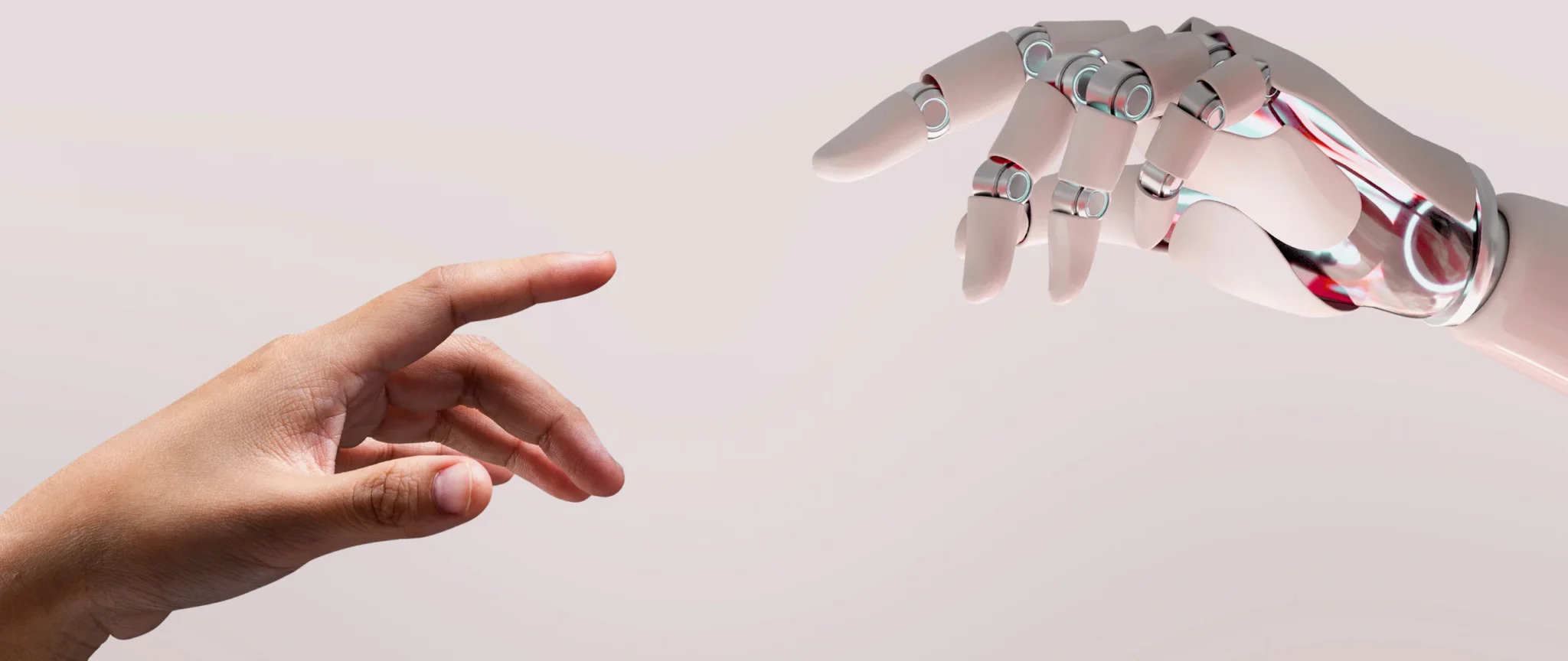 roboterhand und menschliche hand